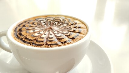Love hot coffee cup cappuccino style