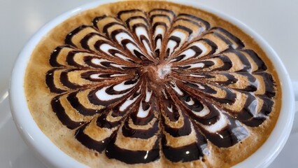 Love hot coffee cup cappuccino style