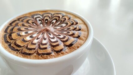 Love hot coffee cup cappuccino style