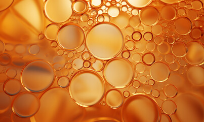 Abstract gold background with bubbles