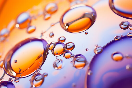 Close up of bubbles of water against light colored background