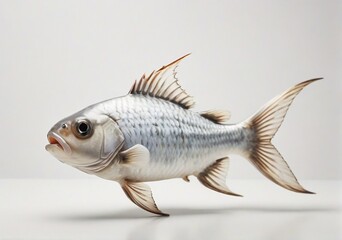 Fototapeta premium A fish on plain white background from AI Generative