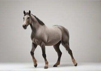 A horse on plain white background from AI Generative