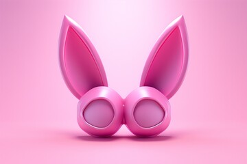 Dynamic vector template showcasing stylized 3D bunny ears against a clean background, creating a visually captivating and contemporary graphic element.