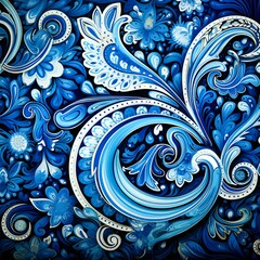 blue paisley pattern,
