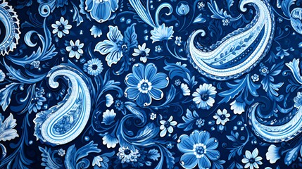 blue paisley pattern,
