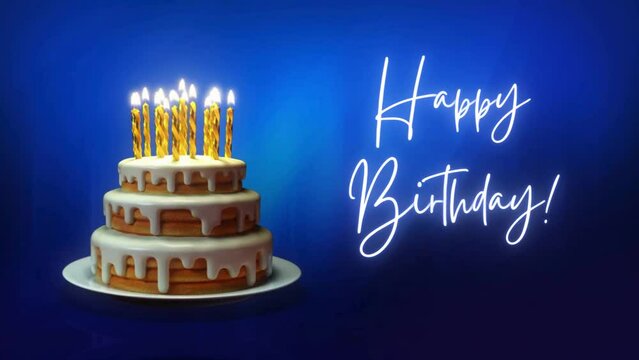 3d Intro animation happy birthday greetings