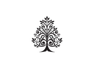 Christmas tree silhouette png vector