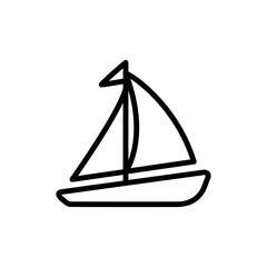 Sail boat icon flat vector template design trendy