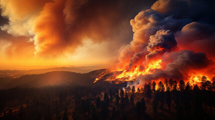 Fototapeta na wymiar The Mesmerizing Sight Of Flames Dancing Through A Forest Of Destruction