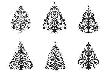 Christmas tree silhouette png vector