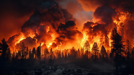 The Mesmerizing Sight Of Flames Dancing Through A Forest Of Destruction