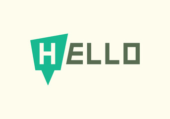 Letter Hello Logo Design Template