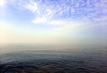 empty foggy ocean in the morning