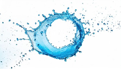 Obraz premium Blue water splash isolated on white background.