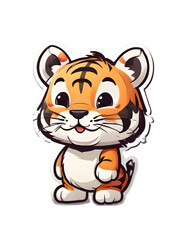 cute tiger cub transparent sticker png