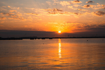 Doha Old Port Sunrise shot with water, Qatar