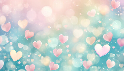 Obraz na płótnie Canvas Heart bokeh background. Valentine's day. Romantic background.