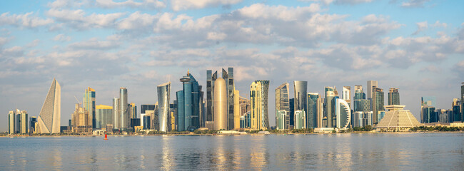 The skyline of Doha, Qatar