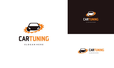 logo for car repair shop, car icon combine with cog gear logo concept