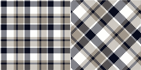 Vector checkered pattern or plaid pattern in blue and white . Tartan, textured seamless plat for flannel shirts, duvet covers, other autumn winter textile mills. Vector Format - obrazy, fototapety, plakaty
