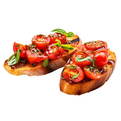 So yummy Bread oil and tomato  isolated on transparent background