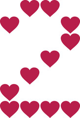 heart valentine alphabet number 2 two