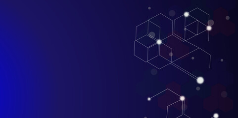 Vectors Blue background hexagon geometric pattern abstract elements design. Concept engineer, medical, science, data security technology, vector template.