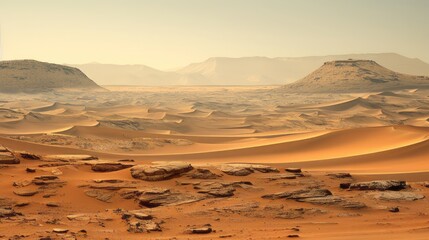 Fototapeta na wymiar Martian terrain, the diverse landscapes of Mars