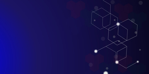 Vectors Blue background hexagon geometric pattern abstract elements design. Concept engineer, medical, science, data security technology, vector template.