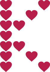 heart valentine alphabet uppercase k