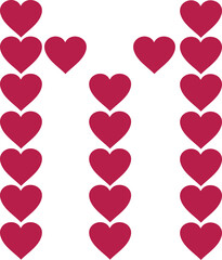 heart valentine alphabet uppercase m