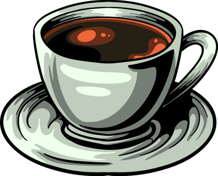 image of coffe, cup, saucer vector illustration