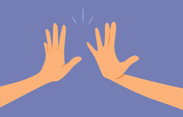 
Hands Making a High Five Gesture Vector Cartoon illustration
Cheerful people successfully closing an agreement in friendship
