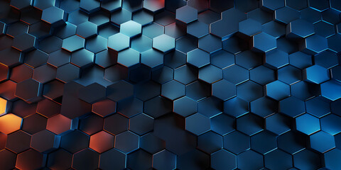Digital hexagon abstract background - obrazy, fototapety, plakaty