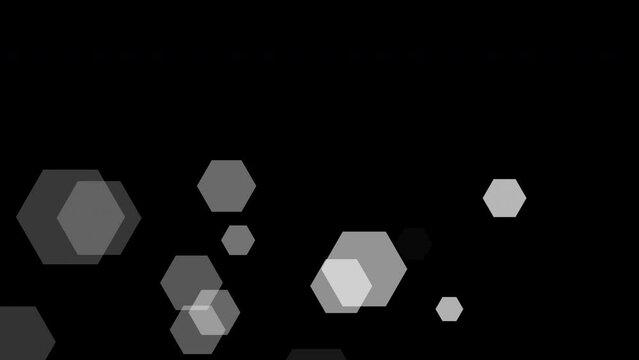 hexagon shape with abstract geometric moving motion particles digital element pattern business technology futuristic for overlay screen footage video design.