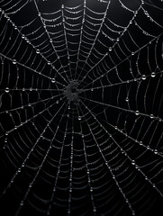 Obraz premium spider web with dew drops background