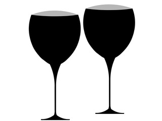glass of champagne silhouette