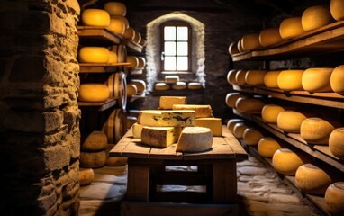 A traditional cheese cellar - obrazy, fototapety, plakaty
