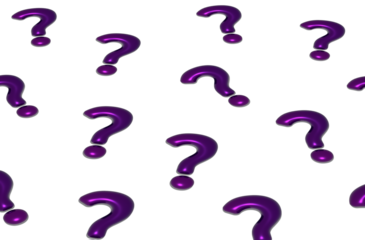 question marks 3d shaded abstract transparent background
