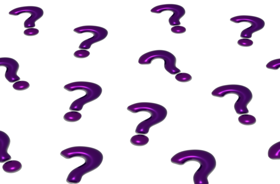 question marks 3d shaded abstract transparent background