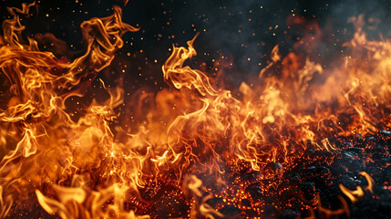 Fototapeta na wymiar A 3D depiction of fire with realistic flames.
