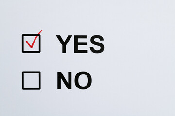 Choose to yes or no