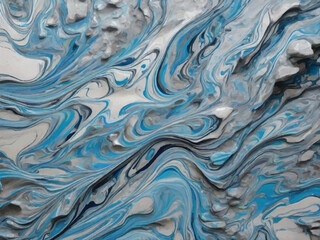 Dynamic Cerulean Blue Marble: Vibrant Flowing Veins"