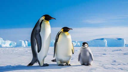 emperor penguins on the sea ice in the weddell sea - obrazy, fototapety, plakaty