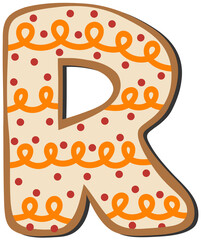 Uppercase Letter R Gingerbread Cookie