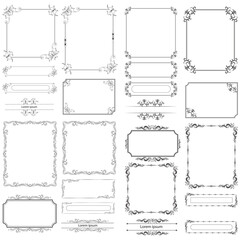 Set of Decorative vintage frames and borders. floral ornamental frame. Calligraphic frame and page decoration. Vector illustration