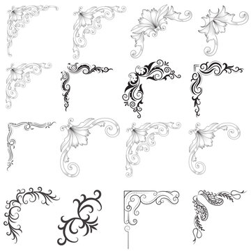 Set of Decorative vintage frames and borders. floral ornamental frame. Calligraphic frame and page decoration. Vector illustration