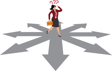 Businesswoman, Choosing, Choice,Decisions,Speed,Concepts,Solution,Direction,