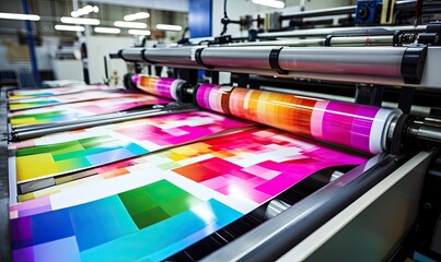 A Vibrant Multicolored Printer Illuminating a Spacious Room